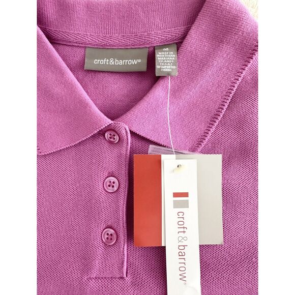 NWT Croft & Barrow Polo Shirt Size M Pink Short Sleeve - Picture 5 of 8